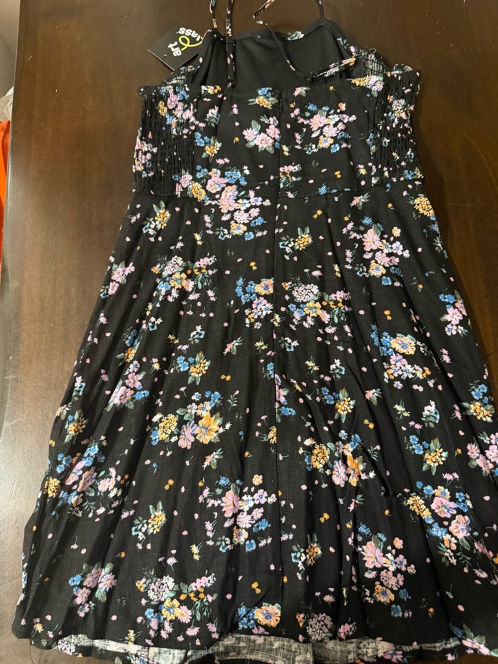 art class Black Floral Sundress with Pink Blue & Yellow Flowers - Picture 2 of 4